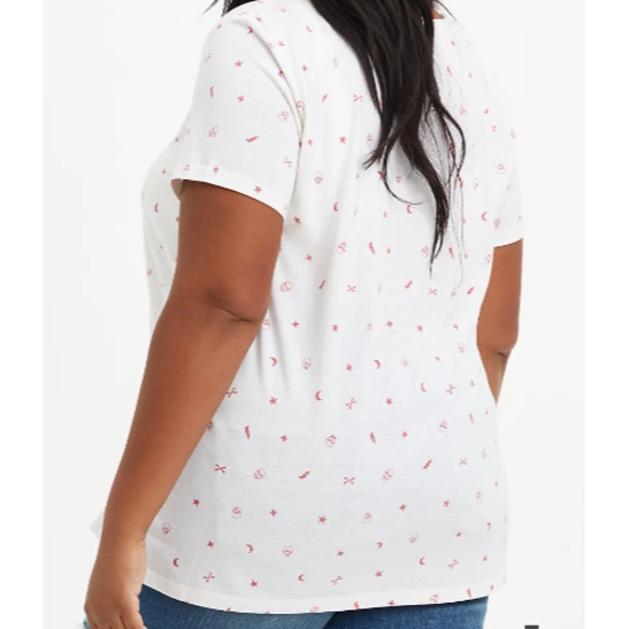 TORRID WHITE RED SKULL TRIBLEND JERSEY MYSTIC ICONS VINTAGE TEE 2X 18/20 NWT - Picture 2 of 3